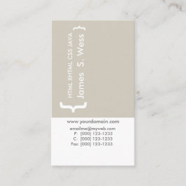 Cartão De Visita Programador de computador mínimo Techie do CSS do