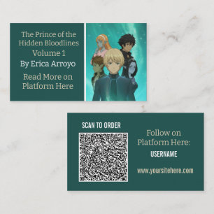 Cartão De Visita Promoção de Livro Código QR Autor Indie