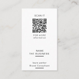 Cartão De Visita Promoção mínima de varredura do código QR profissi