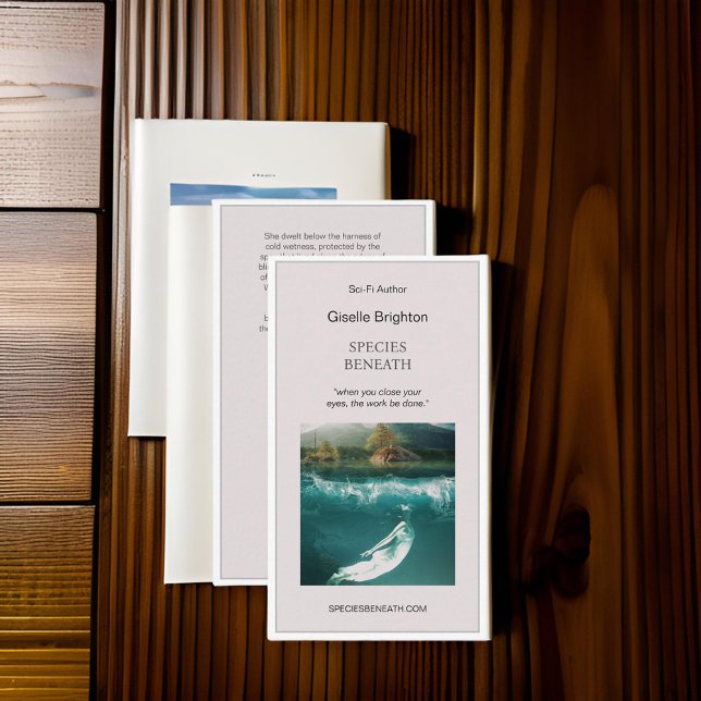 Cartão De Visita Promocional de Autor de Texto Simples (Criador carregado)