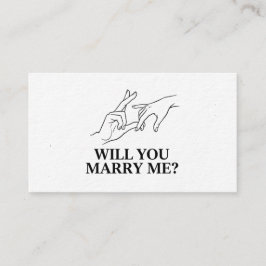 Cartão De Visita Proposta de Linha de Mãos Românticas