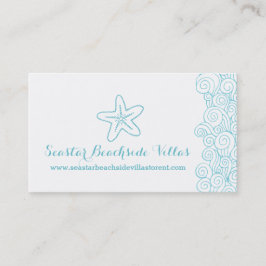 Cartão De Visita Propriedade da estrela do mar da praia que deixa