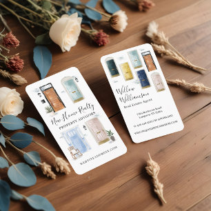 Cartão De Visita Propriedade Imobiliária das Portas Frontais de Á