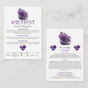Cartão De Visita Propriedades Metafísicas do Cristal Roxo de Ametis