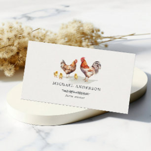 Cartão De Visita Proprietário de Fazendas de frango simples e minim