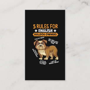 Cartão De Visita Proprietário do Bulldog Inglês Humorous Pet Dog 