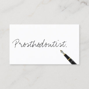 Cartão De Visita Prosthodontics minimalista com script escrito à mã
