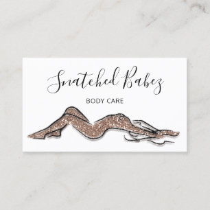 Cartão De Visita Proteção corporal Esculpindo QRCODE Rosa Glitter S