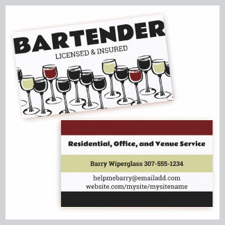 Cartão De Visita provando de vinho branco tinto bartender sommelier