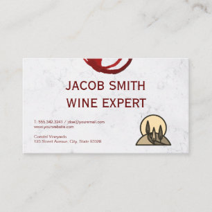 Cartão De Visita Provando de vinho  Cultivo  Vinha