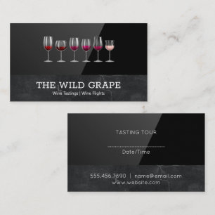 Cartão De Visita Provandos de vinho Marble Preto Alto-brilho