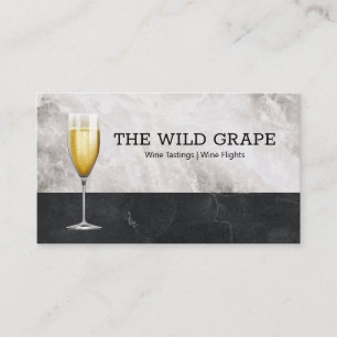 Cartão De Visita Provandos de vinho  Marble  Voos de vinho  Flute d