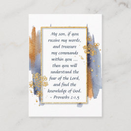 Cartão De Visita Provérbios 2:1,5 Meu filho, se você receber minhas