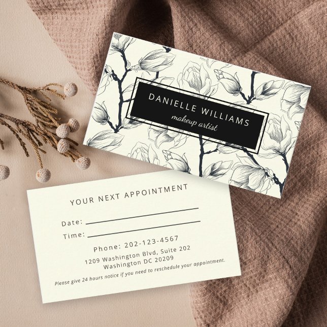 Cartão De Visita Próxima Nomeação Botânica da Magnolia Elegante (Criador carregado)