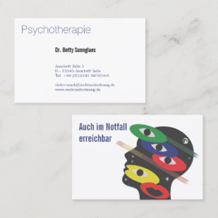 Cartão De Visita psicólogas femininas com sotaques azuis