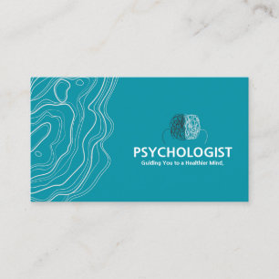 Cartão De Visita Psicólogo de Saúde Mental Branca e Azul