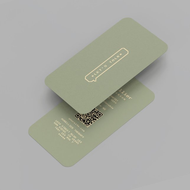 Cartão De Visita Psicólogo moderno fala terapeuta Dourado (Modern Sage Psychologist Talk Therapist Gold)