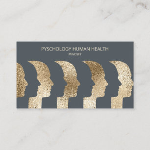 Cartão De Visita Psicólogo Rostos Humanos Mentalidade Sofisticada