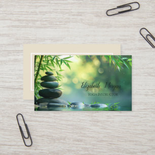 Cartão De Visita Psicólogo Terapeuta,Pedras,Paisagem Verde