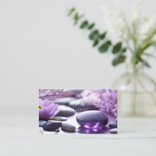 Cartão De Visita Psicólogo Terapeuta Pedras Zen, Violeta Lótus