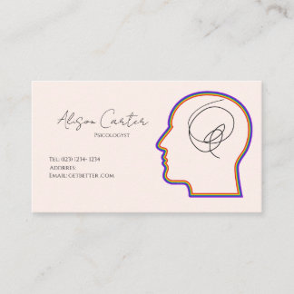 Cartão De Visita psycology editable business card 