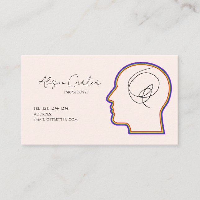 Cartão De Visita psycology editable business card  (Frente)