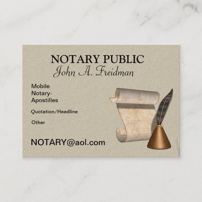 Cartão de visita PÚBLICO CLASSY NOTARY (Frente)