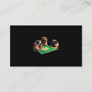 Cartão De Visita Pug Dog Mahjong Funny com Letras Moens Frio