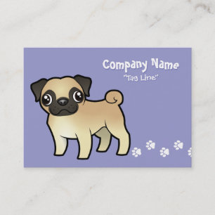 Cartão De Visita Pug dos desenhos animados