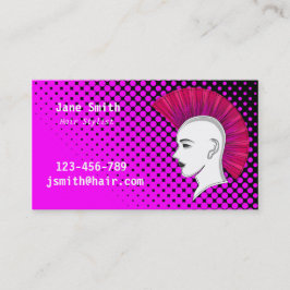 Cartão De Visita Punk Hair stylist hairdresser personalizável