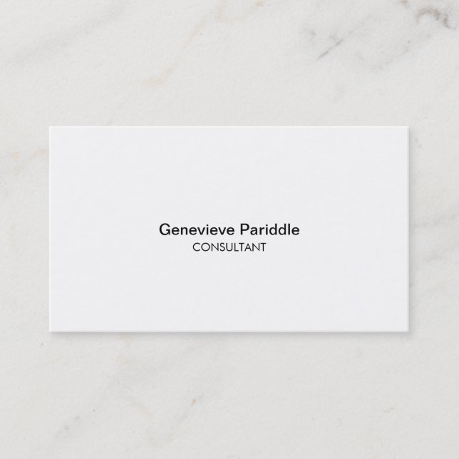 Cartão De Visita PurePro No7B Plain o profissional simples B&W (Frente)