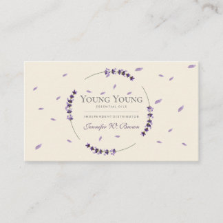 Cartão De Visita Purple beige Lavender Circle Frame Essential Oils