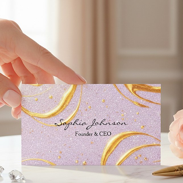 Cartão De Visita Purple Glitter Business Card (Criador carregado)