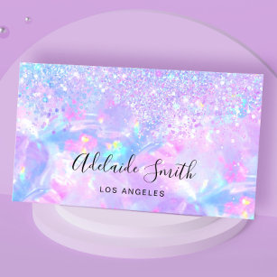 Cartão De Visita purple opal gemstone faux glitter