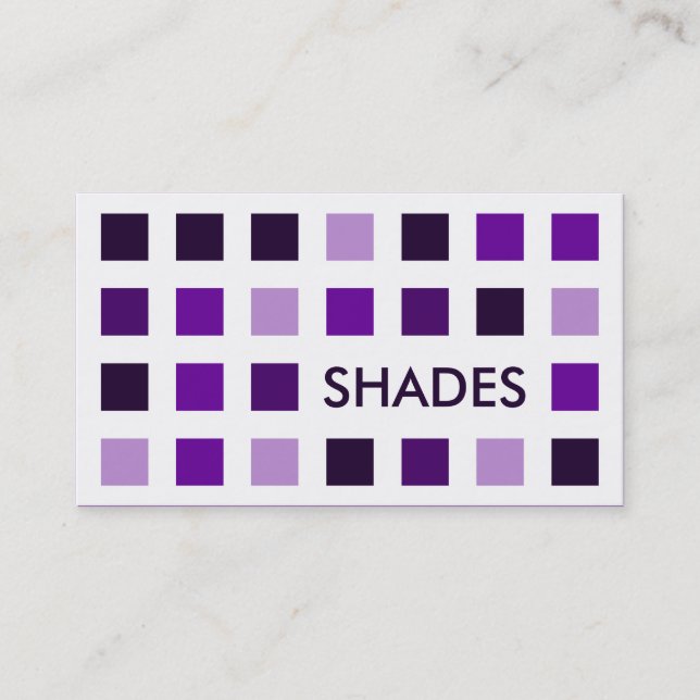 Cartão De Visita PURPLE SHADES (mod quadrares) (Frente)
