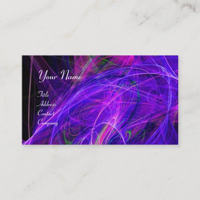 Cartão De Visita Púrpura azul-clara, azul-claro, vibrante com FOTON (Frente)