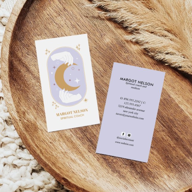 Cartão De Visita Púrpura Celestial Da Lua Celestial (Criador carregado)