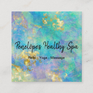 Cartão de visita Púrpura Dourada Abstrato Quadrada