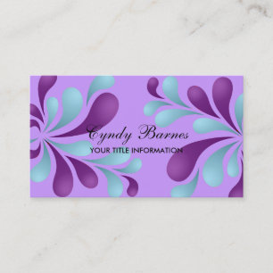 Cartão de visita púrpura e azul