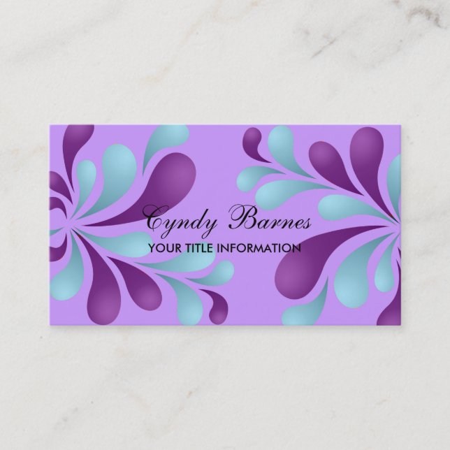Cartão de visita púrpura e azul (Frente)