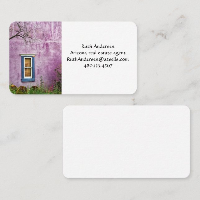 Cartão De Visita Púrpura e azul no sudoeste (Frente/Verso)