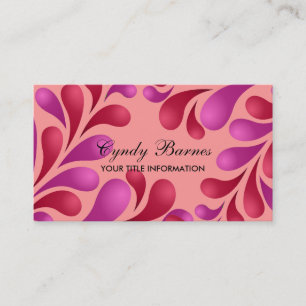 Cartão de visita púrpura e vermelha