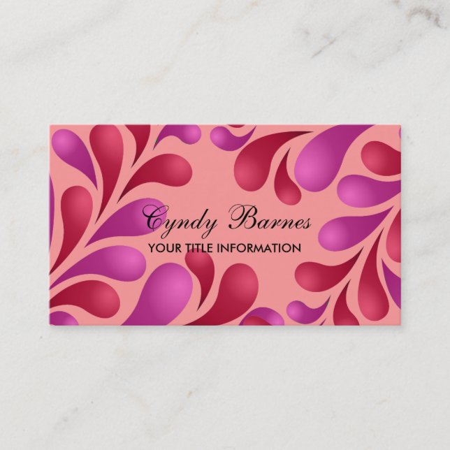 Cartão de visita púrpura e vermelha (Frente)