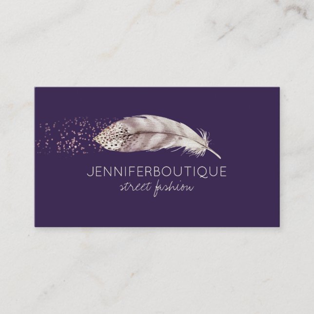 Cartão De Visita Púrpura Mão-De-Ovo Desenhada Prato De Anjo (Frente)