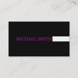 Cartão De Visita Púrpura Moderna Negra Profissional