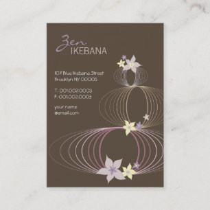 Cartão De Visita Púrpura Plumeria Frangipani Flor Chic Ikebana Zen