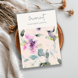 Cartão De Visita Púrpura Rosa Esbranquiçada, Floral 2, Altura