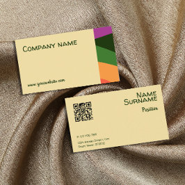 Cartão de visita QR amarelo abstrato