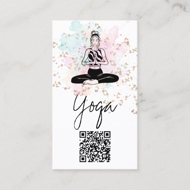 Cartão De Visita *~* QR AP33 Arco-Íris Espiritual Chakra Yoga (Frente)