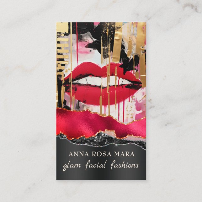 Cartão De Visita *~* QR AP5 Glam Punk Luxe 7 Fashion Bold Beauty  (Frente)